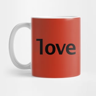 Love Minimal Typography Black Text Mug